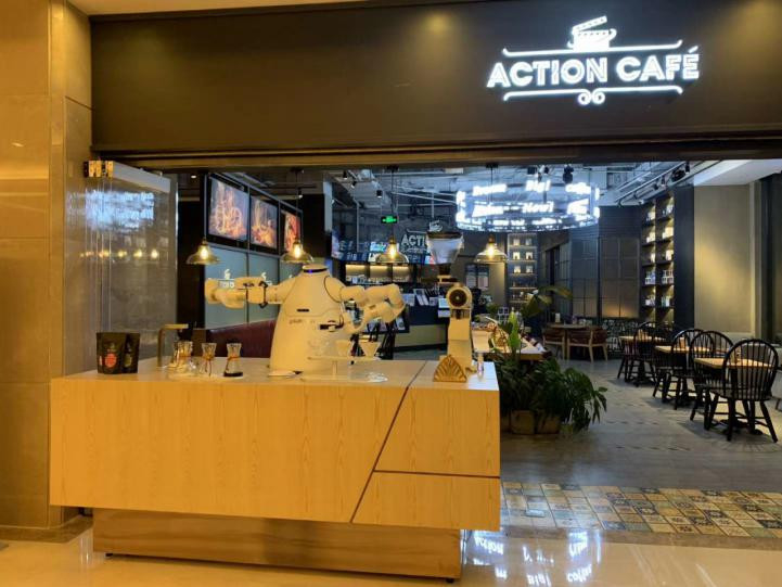 Robot Kahve Makinesi Makinesi 60 Bardak Alışveriş Merkezi Kahve Otomatik Temizleme Üzerine Dökün