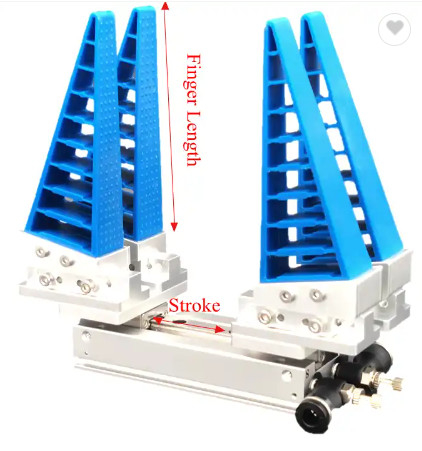 Küçük Parçalar İçin İki 4 6 2 Parmaklı Robot Tutucu Esnek Uyarlanabilir 66 - 100mm Uzunluk 12 - 64mm İnme